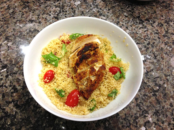 healthy chicken recipe with couscous salad