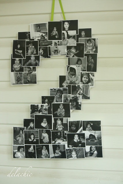 diy number or letter photo display