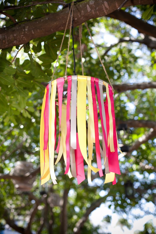 diy ribbon chandelier